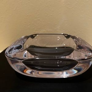 Art Vannes France Heavy Crystal Ashtray Square Vintage. Blown Glass With Heavy.